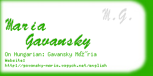 maria gavansky business card